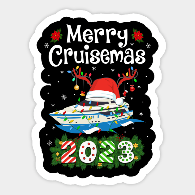 Merry Cruisemas 2023 Christmas Santa Reindeer Cruise Sticker by James Green